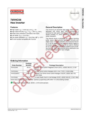 74VHC04MTCX datasheet  